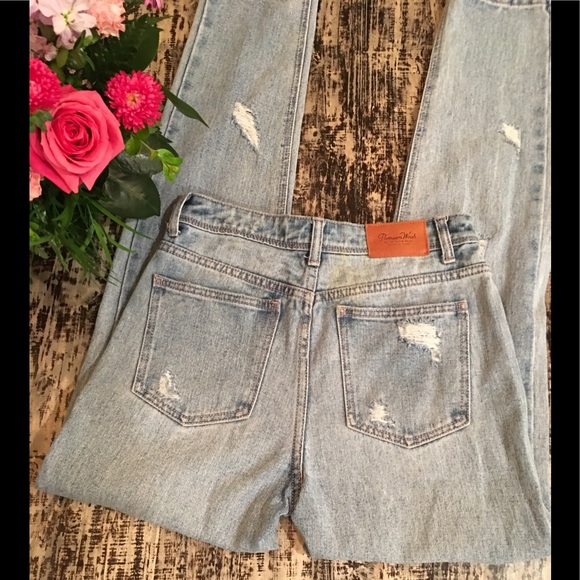 Zara TRF Premium Wash Distressed Jeans, “Mom Fit” - Picture 2 of 7